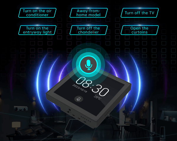 voice control function of DSGW-130 touch screen smart light switch